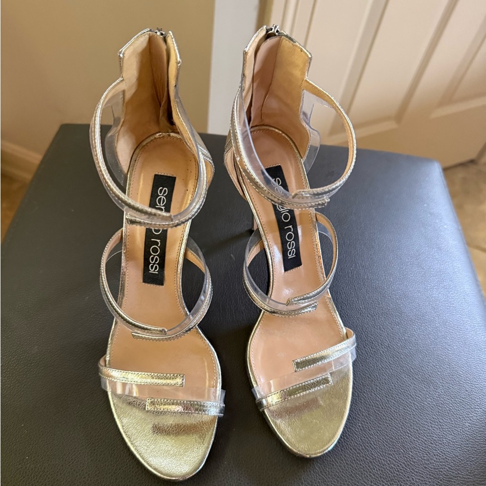 Sergio Rossi Silver Spiral-Strap High-Heel Sandals